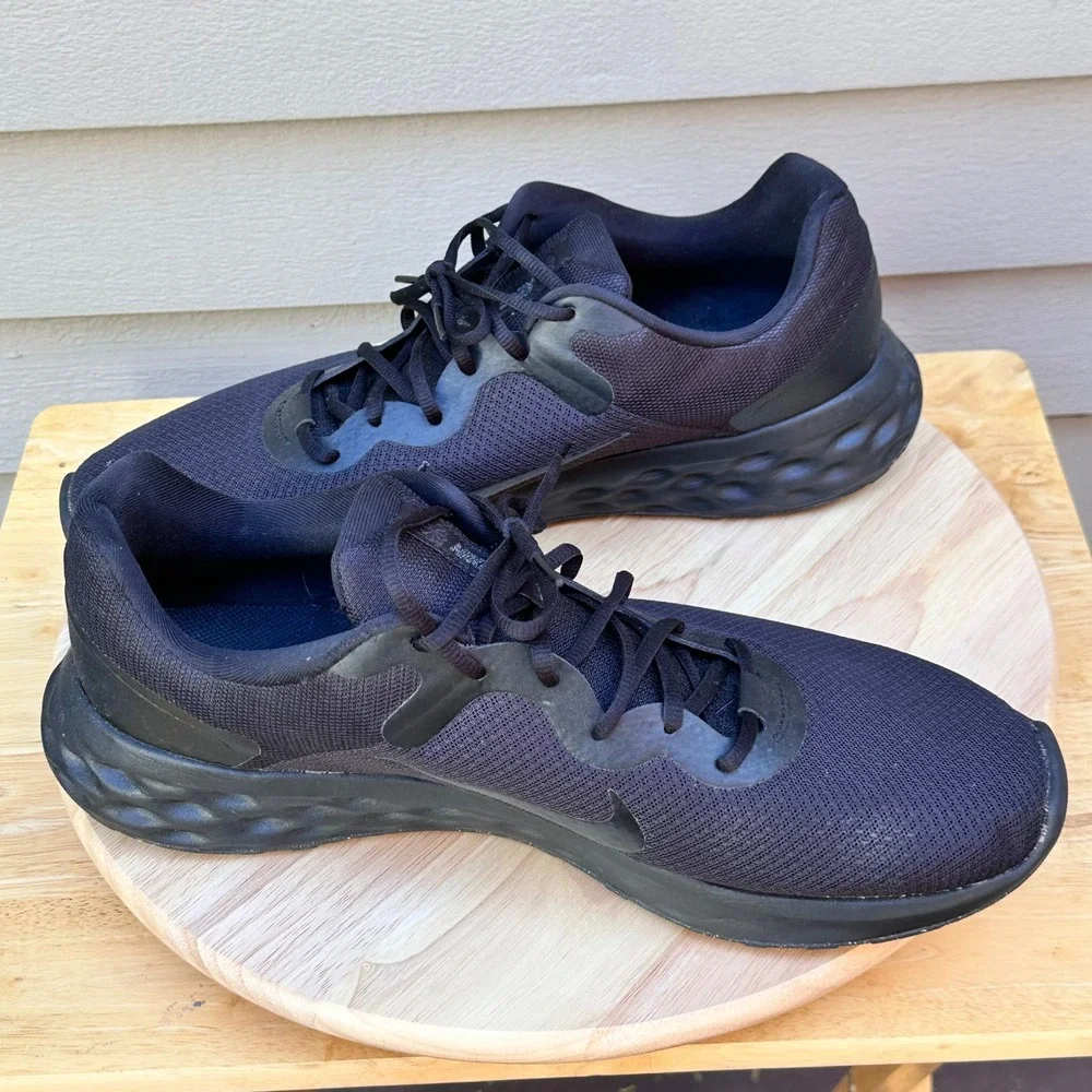 Nike Revolution 6 Next Nature Mens Running Shoes Triple Black DC3728-001 Size 15